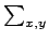 $ \sum_{{x,y}}^{}$